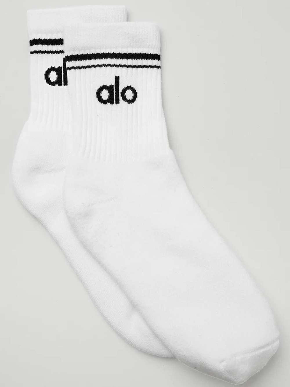 Alo Unisex Half-Crew Socks White/Black